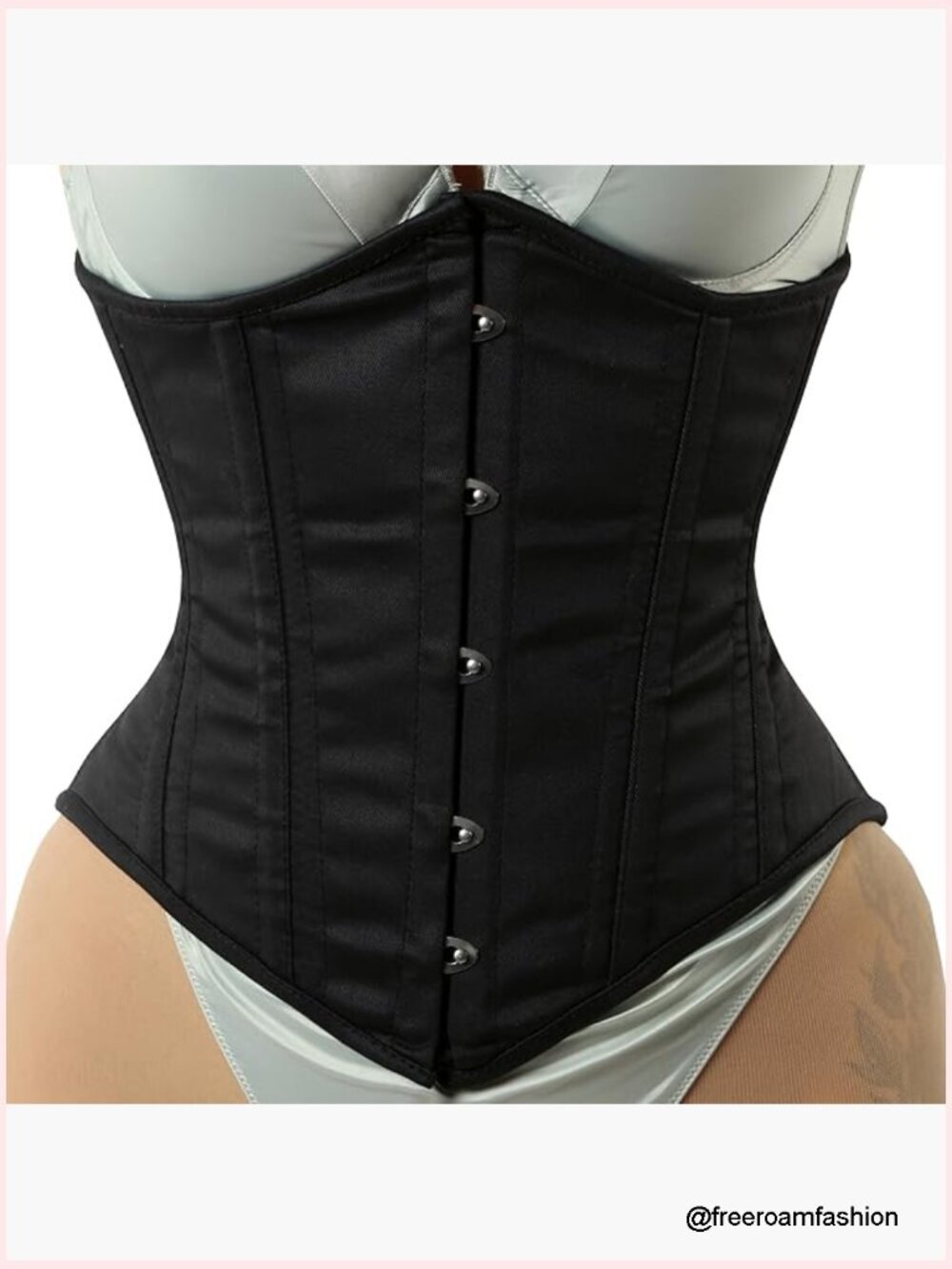 Underbust Waist Training Corset Double Steel Boned Cotton Shapewear S